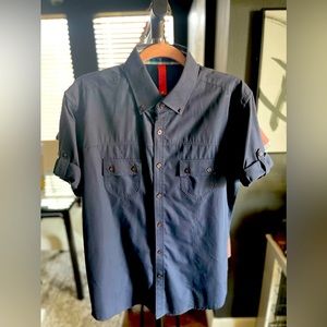 Navy Blue Short Sleeve Shirt